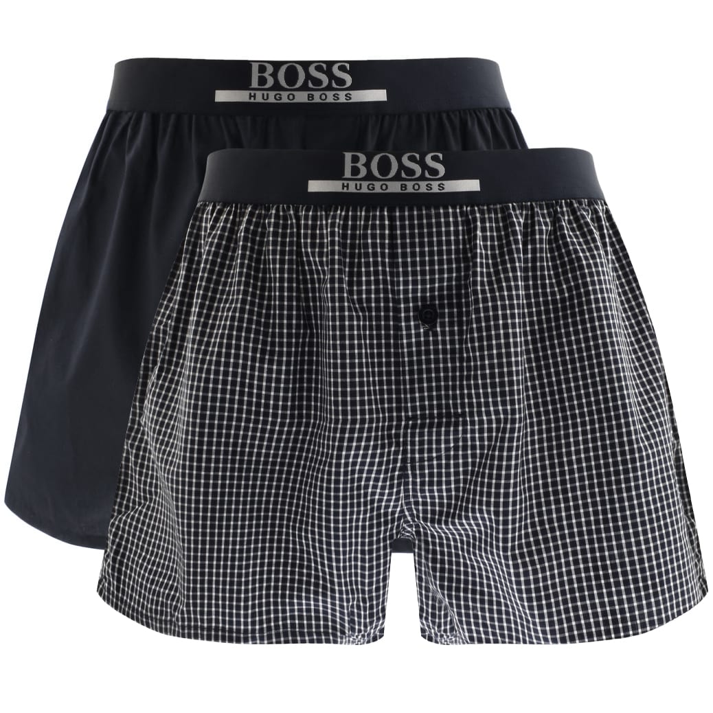 Alternative Image for ProductBOSS Underwear Two Pack Woven Boxer Shorts Navy1